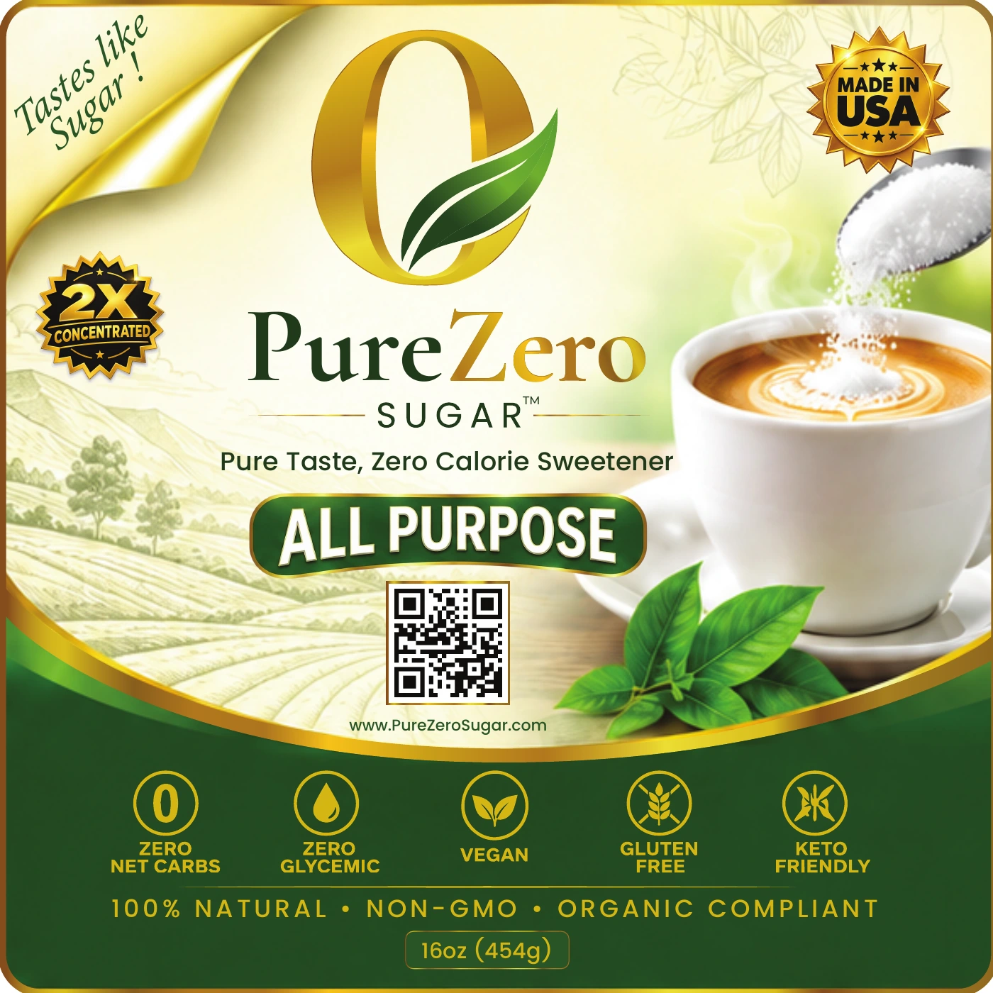 Pure Zero Sugar All Purpose 16 ounce product label